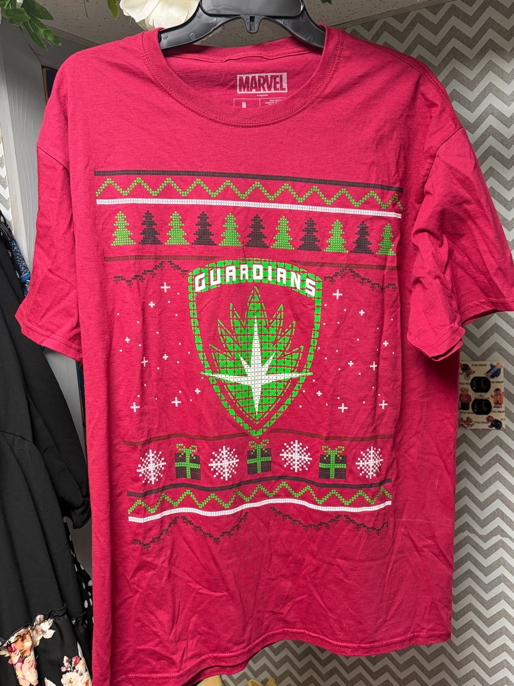 Marvel Red Guardians of the Galaxy Holiday Graphic Tee - Lootwear Original